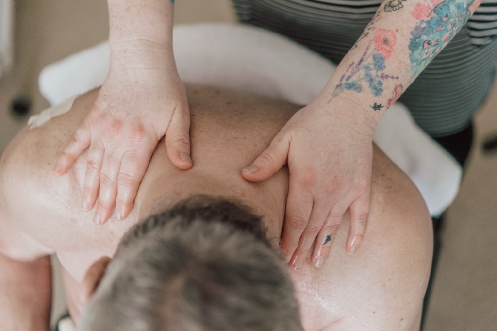 A complementary therapy massage session at Dove Cottage