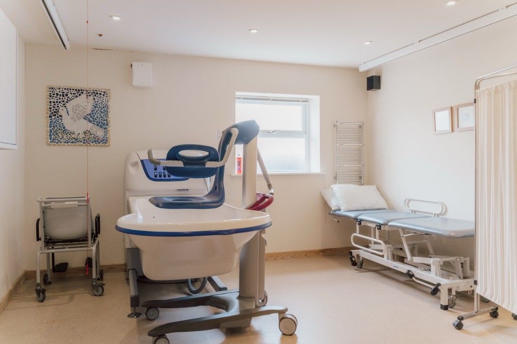 Therapy bathing room with specialist assisted bath