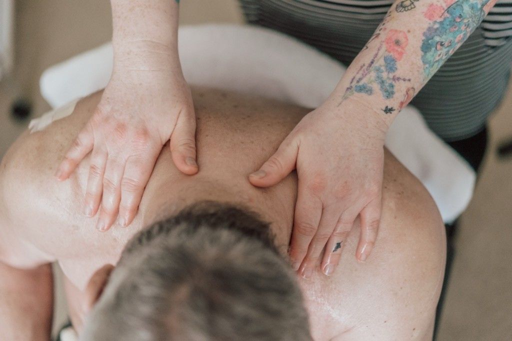 A complementary therapy massage session at Dove Cottage